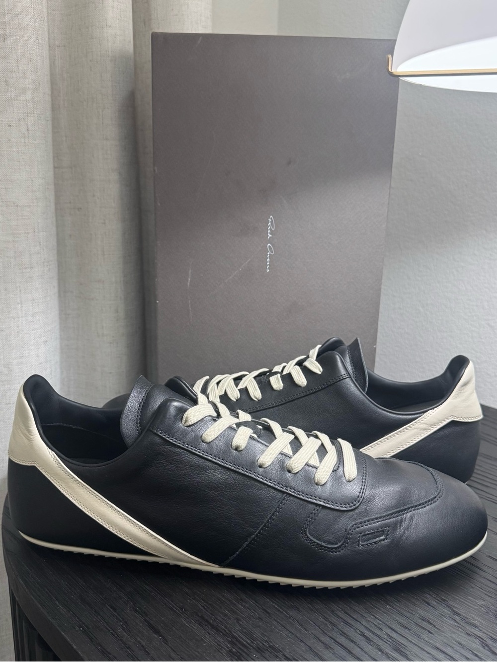 Rick Owens Concordians Minimal Sneakers Leather Black 46